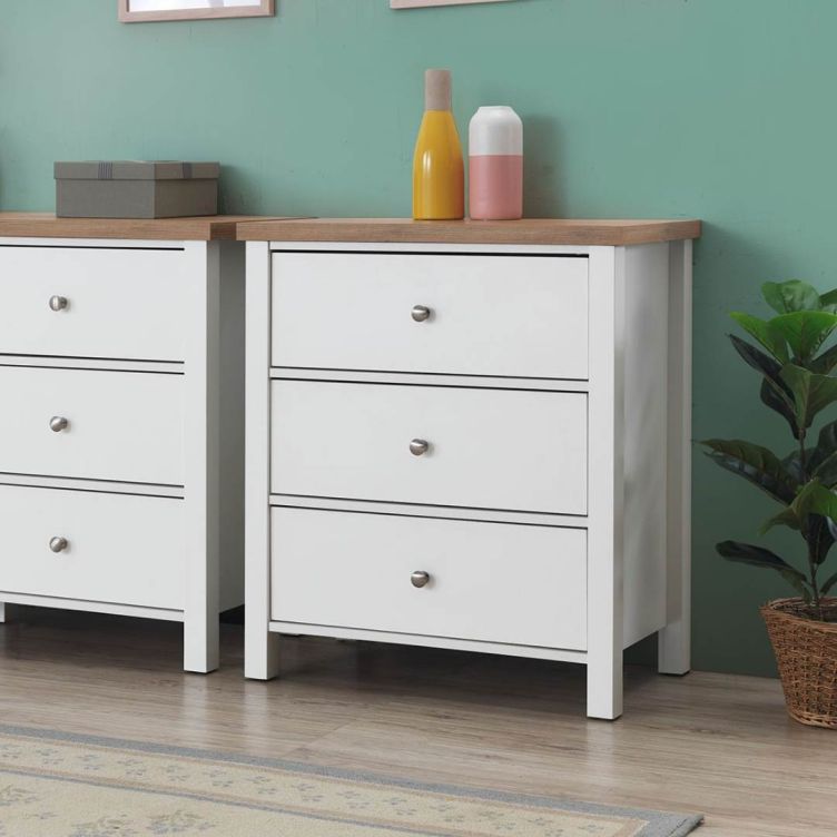 Astbury 3 Drawer Chest - White & Oak - image 1