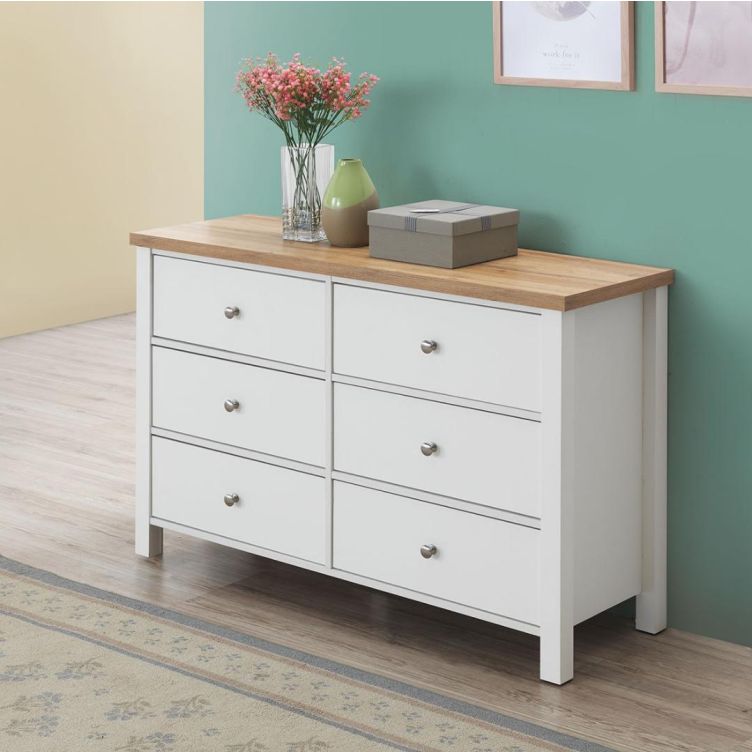 Astbury 6 Drawer Chest - White & Oak - image 1
