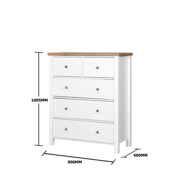 Astbury 3+2 Drawer Chest - White & Oak - image 2