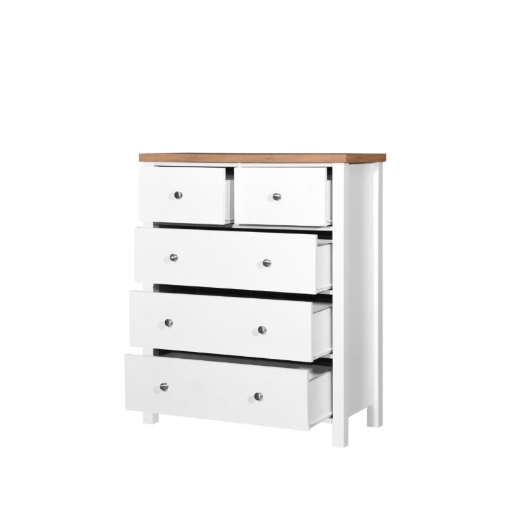 Astbury 3+2 Drawer Chest - White & Oak - image 5