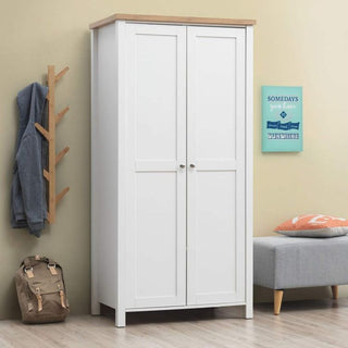 Astbury 2 Door Wardrobe – White & Oak – image 1