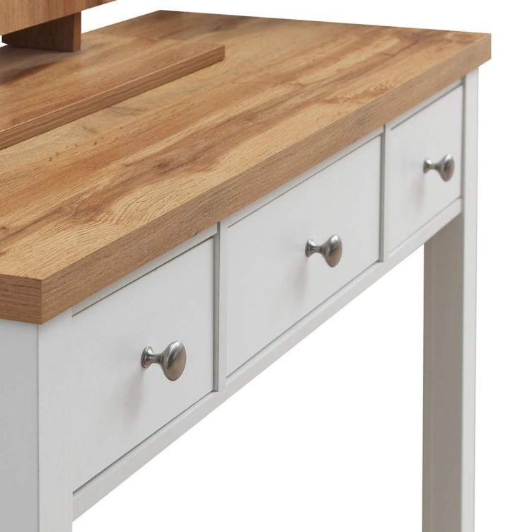 Astbury 3 Drawer Dressing Table - White & Oak - image 9