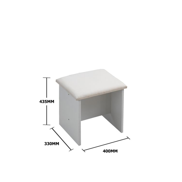 Astbury Cushioned Dressing Table Stool - White - image 2