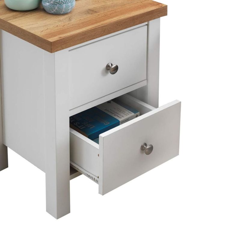 Astbury 2 Drawer Nightstand - White & Oak - image 5