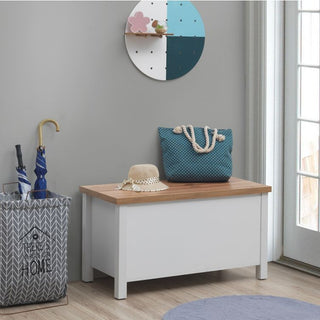 Astbury Ottoman Blanket Box - White & Oak - image 1