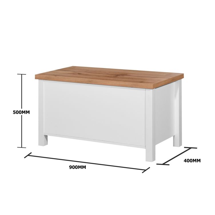 Astbury Ottoman Blanket Box - White & Oak - image 2