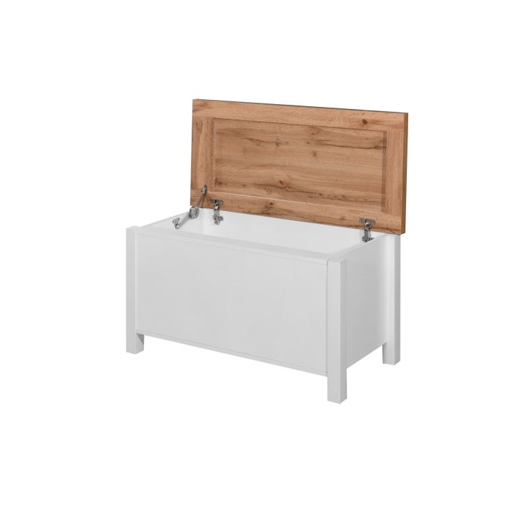 Astbury Ottoman Blanket Box - White & Oak - image 5