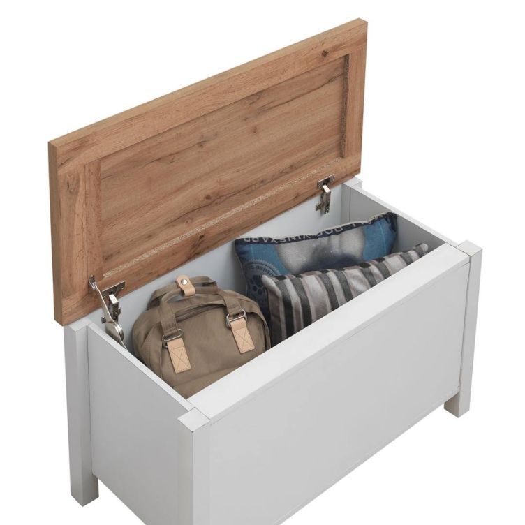 Astbury Ottoman Blanket Box - White & Oak - image 6