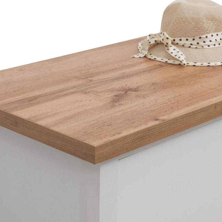 Astbury Ottoman Blanket Box - White & Oak - image 7