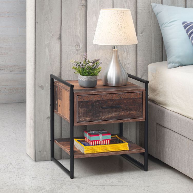 Abbey 1 Drawer Nightstand - Rustic Oak - image 1