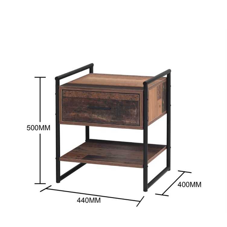 Abbey 1 Drawer Nightstand - Rustic Oak - image 2