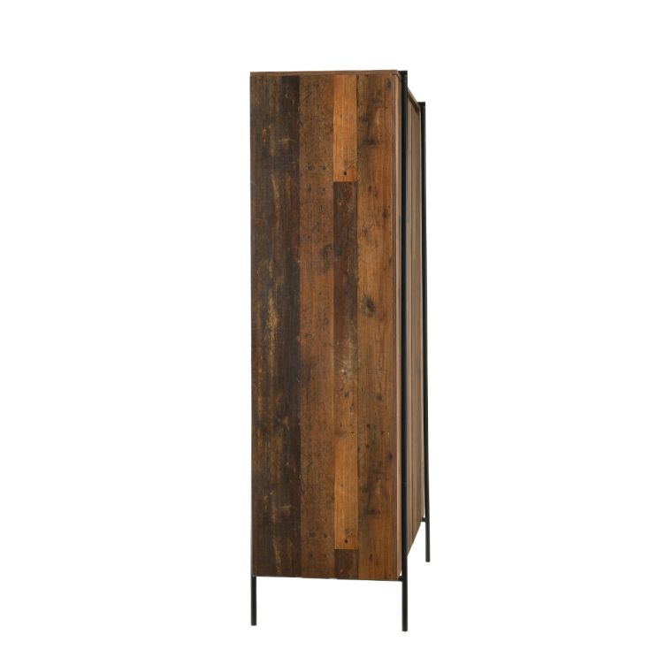 Abbey 2 Door Wardrobe – Rustic Oak & Black – image 6