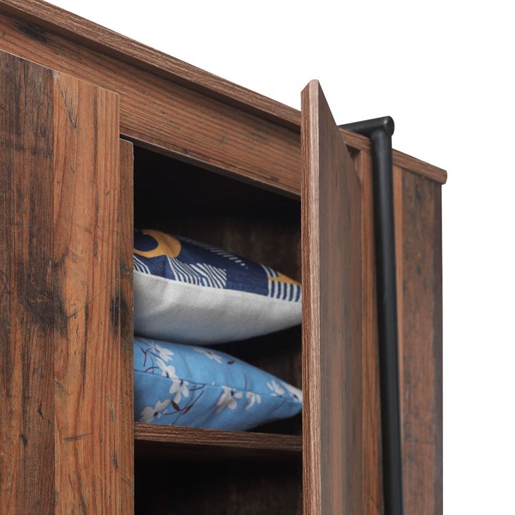 Abbey 2 Door Wardrobe – Rustic Oak & Black – image 7
