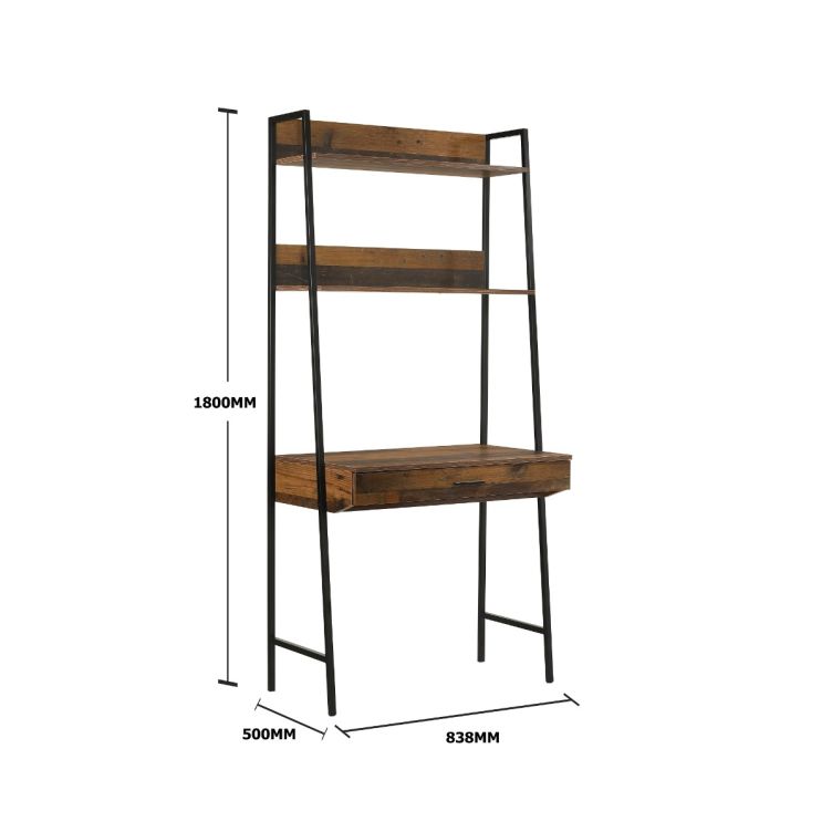 Abbey Desk with 1 Drawer - Rustic Oak - image 2