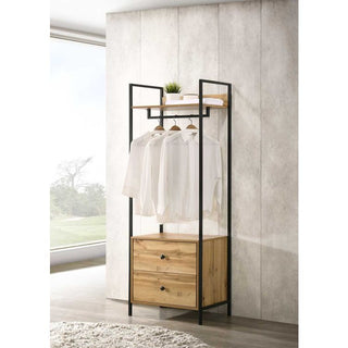Zahra Open Wardrobe with 2 Drawers – Wotan Oak – image 1