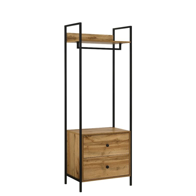 Zahra Open Wardrobe with 2 Drawers – Wotan Oak – image 3