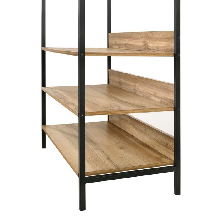 Zahra Narrow Open Wardrobe with 4 Shelves – Wotan Oak – image 3