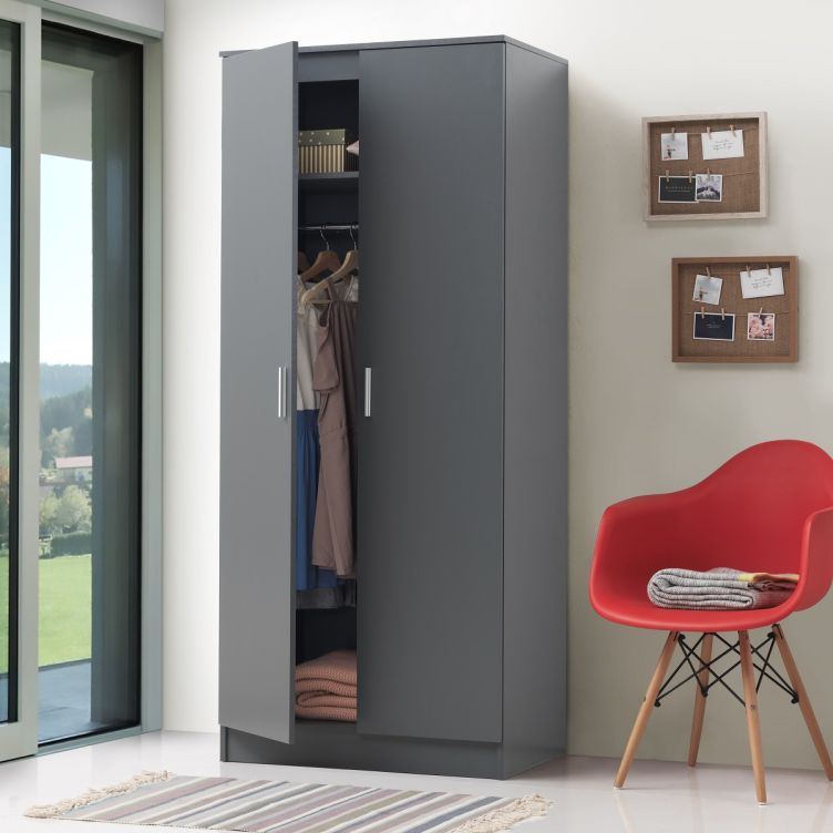 Rio Costa 2 Door Wardrobe – Dark Grey – image 3