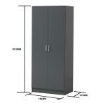 Rio Costa 2 Door Wardrobe – Dark Grey – image 8
