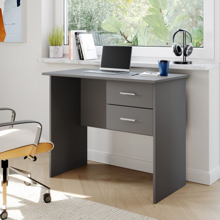 Rio Costa 2 Drawer Desk - Dark Grey - image 2