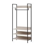Zahra Wide Open Wardrobe with 4 Shelves – Ash Oak – image 4
