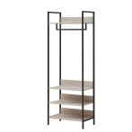Zahra Narrow Open Wardrobe with 4 Shelves – Ash Oak – image 5