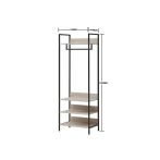 Zahra Narrow Open Wardrobe with 4 Shelves – Ash Oak – image 6