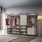 Zahra Narrow Open Wardrobe with 4 Shelves – Ash Oak – image 7