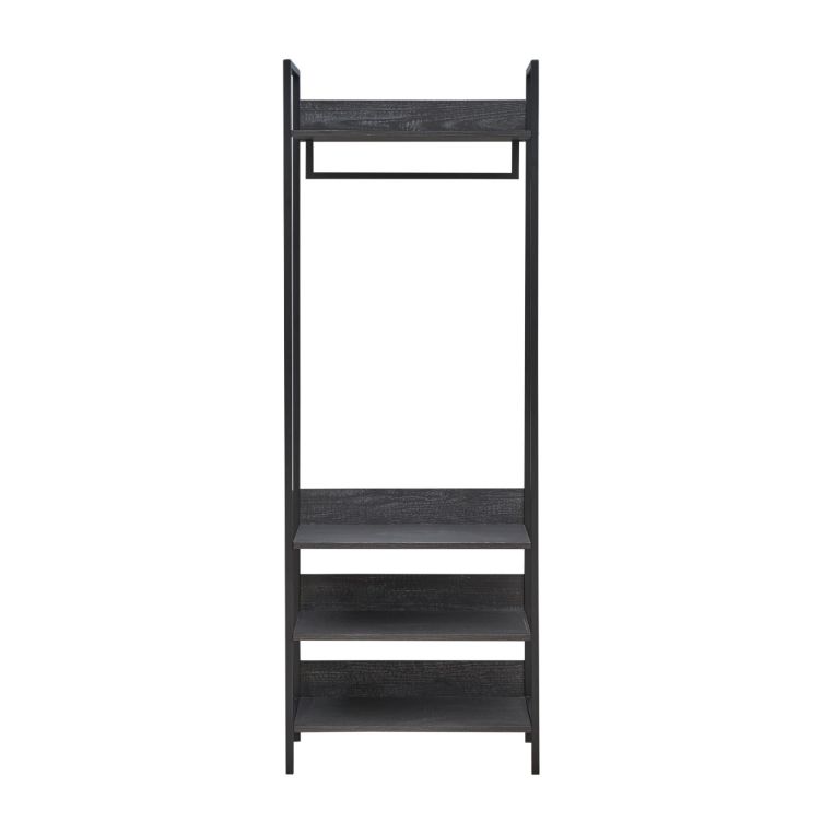 Zahra Narrow Open Wardrobe with 4 Shelves – Black – image 1