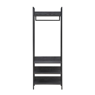 Zahra Narrow Open Wardrobe with 4 Shelves – Black – image 1