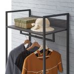 Zahra Narrow Open Wardrobe with 4 Shelves – Black – image 4