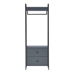 Zahra Open Wardrobe with 2 Drawers – Dark Grey – image 4