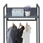 Zahra Open Wardrobe with 2 Drawers – Dark Grey – image 5