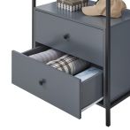 Zahra Open Wardrobe with 2 Drawers – Dark Grey – image 7