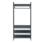 Zahra Wide Open Wardrobe with 4 Shelves – Dark Grey – image 4