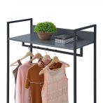 Zahra Wide Open Wardrobe with 4 Shelves – Dark Grey – image 5