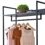 Zahra Wide Open Wardrobe with 4 Shelves – Dark Grey – image 6