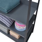 Zahra Wide Open Wardrobe with 4 Shelves – Dark Grey – image 8