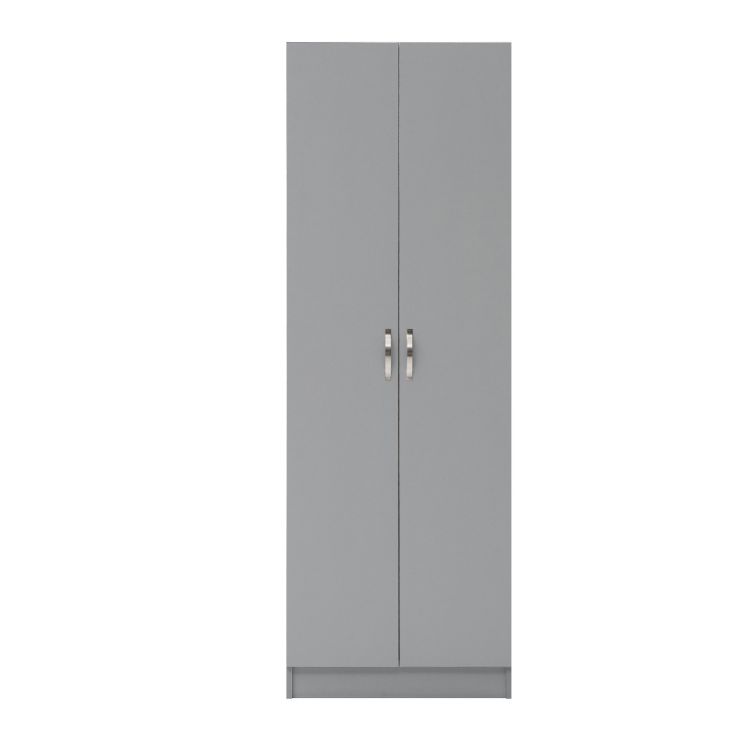 Essentials 2 Door Wardrobe – Light Grey – image 3