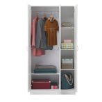 Essentials 3 Door Double Wardrobe – White – image 4