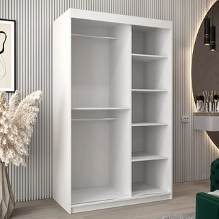 Tavira II Mirrored Wardrobe 2 Sliding Doors 120cm In White