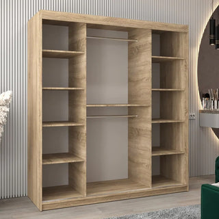 Tavira II Mirrored Wardrobe 2 Sliding Doors 180cm In Sonoma Oak
