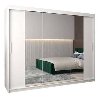 Tavira II Mirrored Wardrobe 3 Sliding Doors 250cm In White