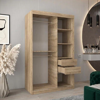 Tavira Wooden Wardrobe 2 Sliding Doors 120cm In Sonoma Oak