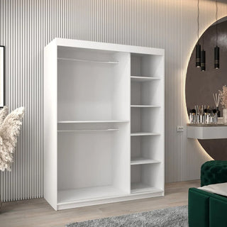 Tavira Wooden Wardrobe 2 Sliding Doors 150cm In White