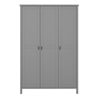 Tavira Wooden Wardrobe With 3 Doors In Folkestone Grey