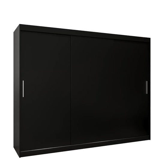 Tavira black wooden wardrobe with 3 sliding doors