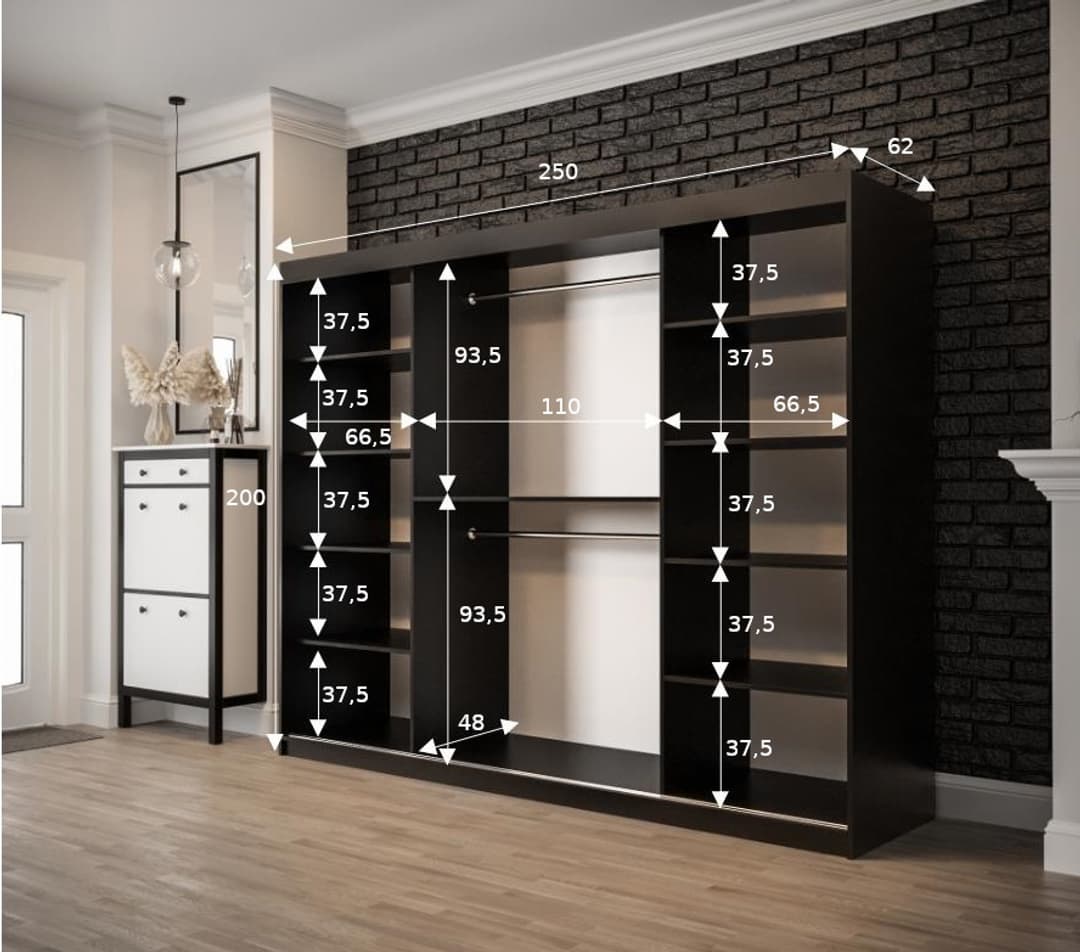 Tilburg I Sliding Door Wardrobe 250cm - gallery image 5