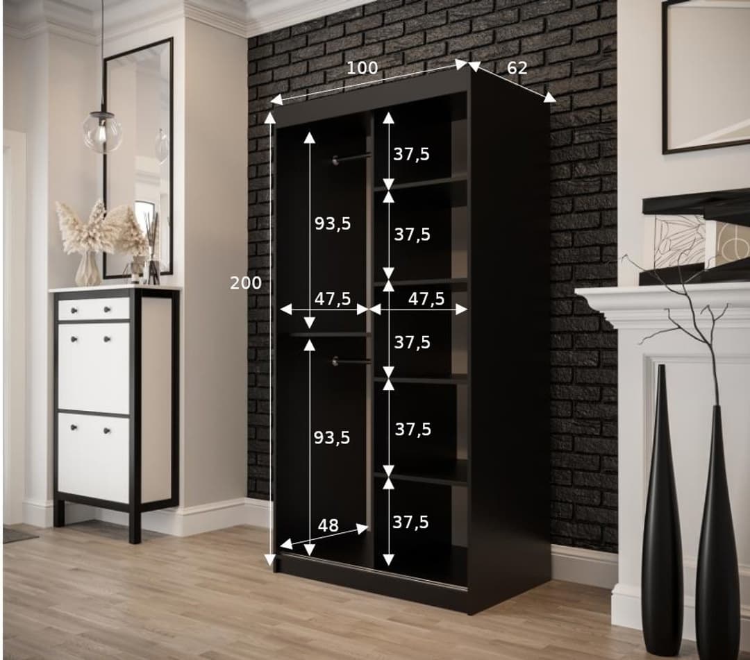 Tilburg II Sliding Door Wardrobe 100cm - gallery image 5