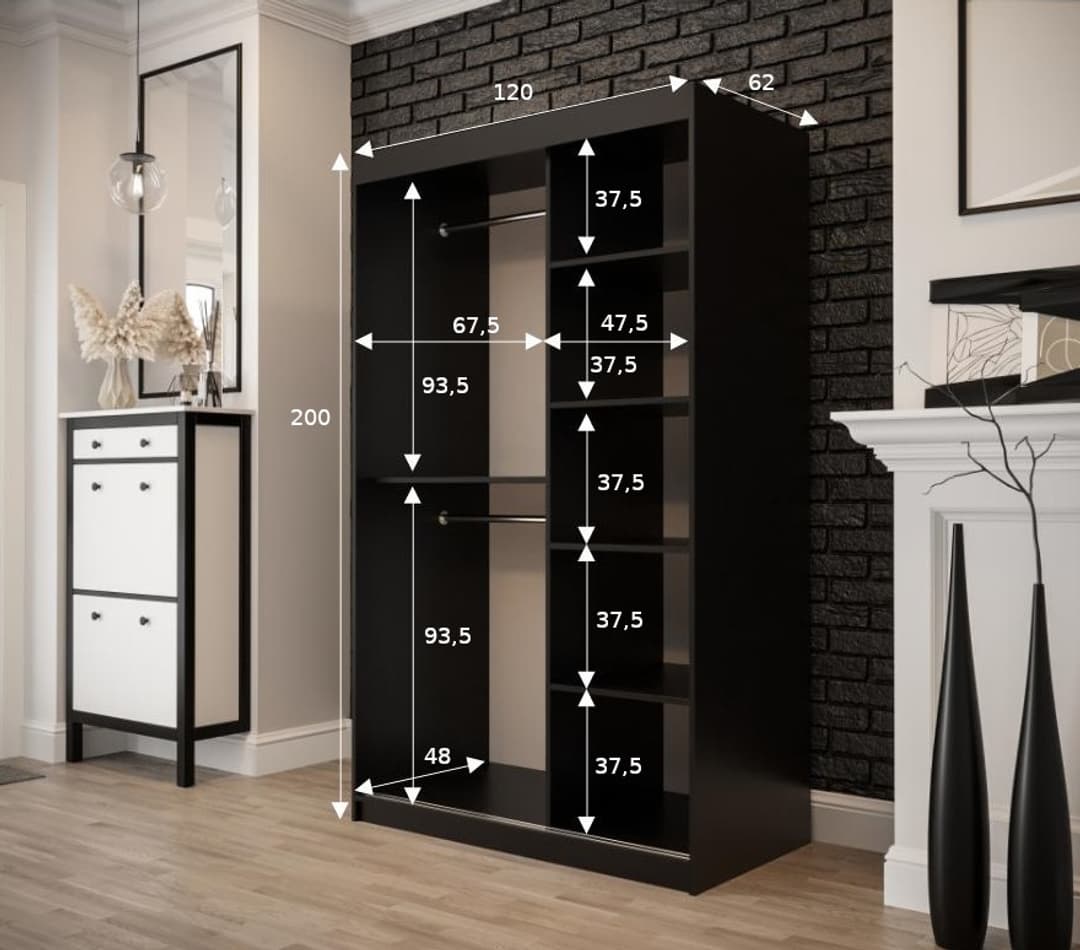Tilburg II Sliding Door Wardrobe 120cm - gallery image 5